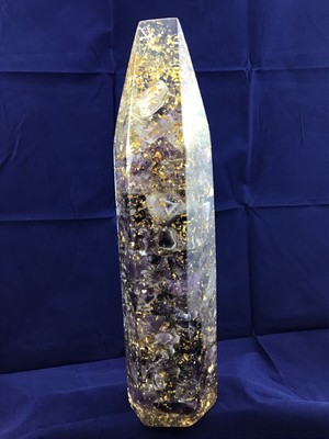 Orgonit Mutterkristall Prema Orgon Amethyst 24k Gold Heilstein Kristall
