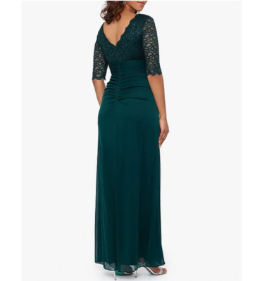 betsy & adam sequin dress Betsy & Adam Women's Asymmetric Sequin Bow Sleeveless Gown - Black