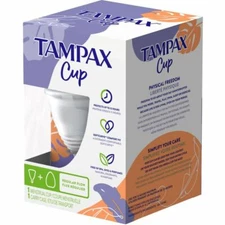 Tampax Regular Flow Menstrual Cup & Carry Case NO BPA DYES PERFUMES NEW SEALED
