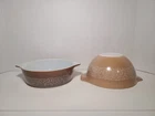 Vintage Pyrex #441 Cinderella & #471 Casserole Dish Woodland Brown Set Lot Two