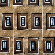 Machado Geor Machado Brown Geometric Silk Necktie Tie USA