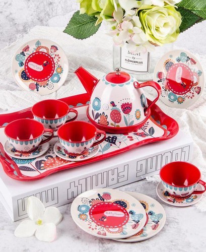 Kids 30 pcs Tea Party Set Pretend Kitchen Accessories Cup Cakes Muffins Toy - Picture 6 of 11