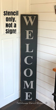 STENCIL, Large Vertical Welcome Stencil, 10"x60", 3 pc stencil, See Item Descrip