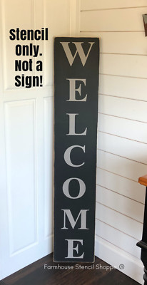 STENCIL, Large Vertical Welcome Stencil, 10''x60'', 3 pc stencil, See Item Descrip