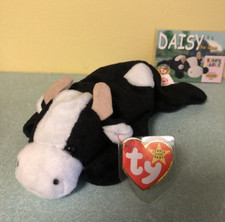 Ty Beanie Daisy the Cow PVC Pellets and Collector Card NWT 1993