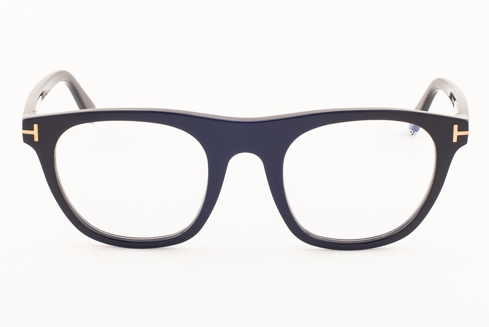 Tom Ford 5895 001 Shiny Black Eyeglasses + Brown Gradient Clip