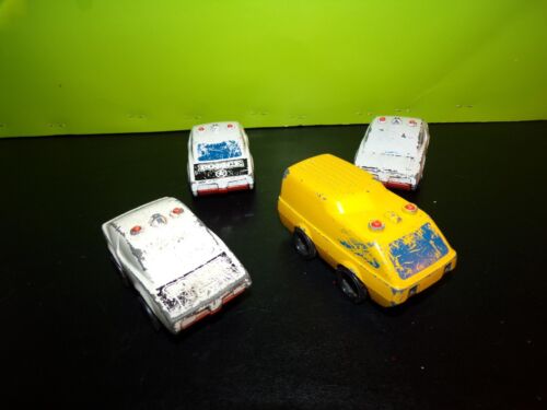 Mattel First Wheels Police Cars & RESCUE VEHICLE VAN LOT OF 4 FOR RESTORATION