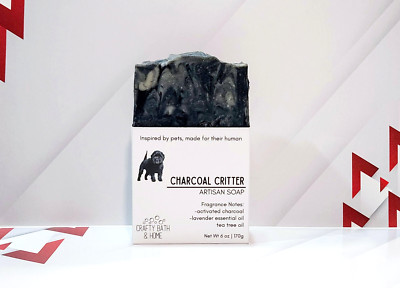 ACTIVATED CHARCOAL & TEA TREE | VEGAN Soap 6oz | Purifying | FREE Soap Saver Bag