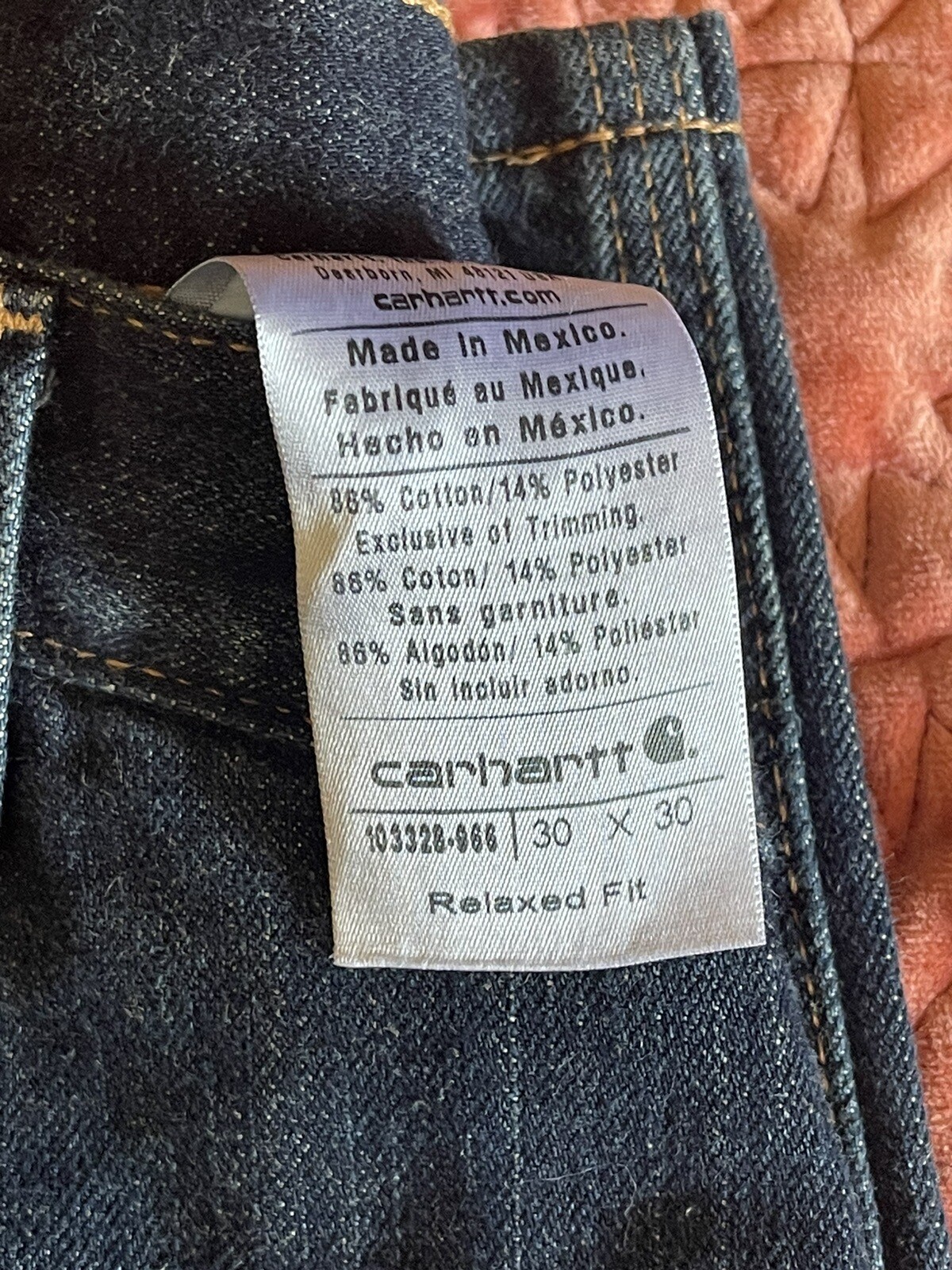 Mens Carhartt Double Knee Jeans Work Pants Carpenter 30x30