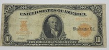 Series of 1907 Large Size $10 Gold Certificate FINE Fr#1169 ~ 2 Pinholes