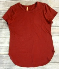 STYLE B Women's Short Sleeve Scoop Neck Burgundy Blouse Top Size Large 