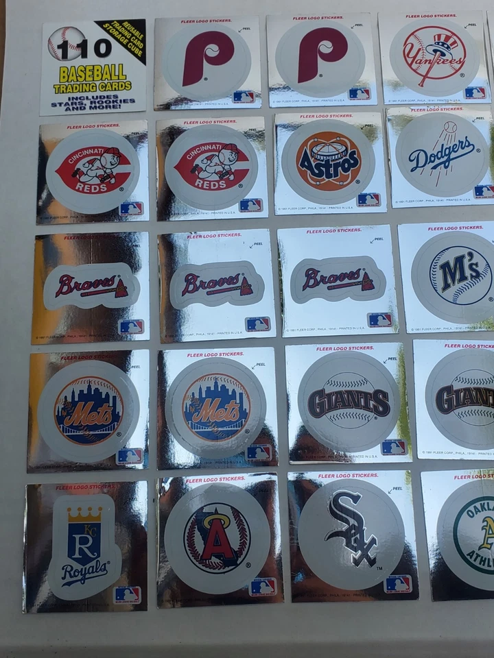 Lote 36 pegatinas holograma plata Fleer Ultra de colección Grandes Ligas de béisbol MLB Foto 3 de 4