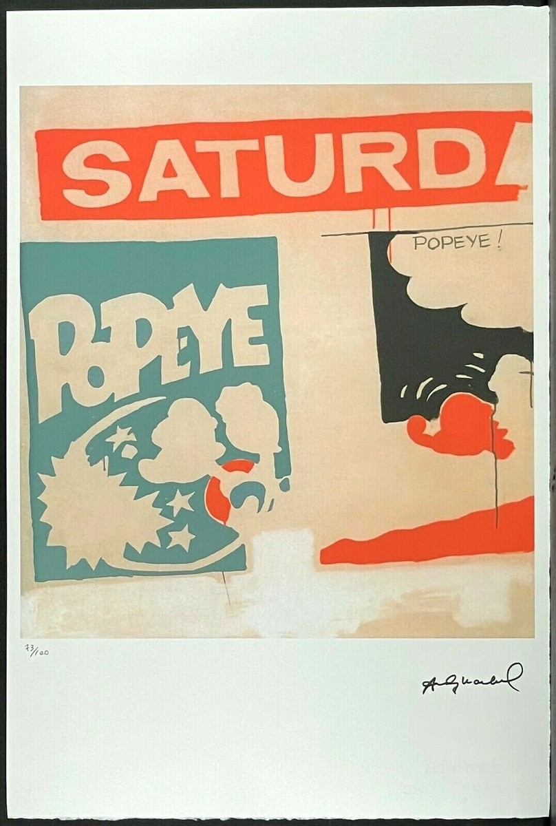 ANDY WARHOL * Saturday's Popeye * signed lithograph * limited # 73