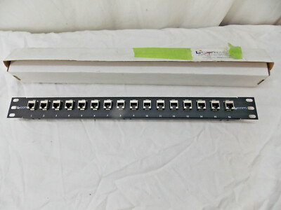 L-Com PR175C6-16S 1.75'' 16 Port Low Profile Cat 6 Feed-Thru Panel, Shielded 