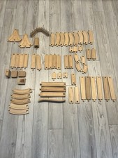 BRIO Wooden Railway Lot of 59 Assorted Track Pieces Bump Curves Preowned
