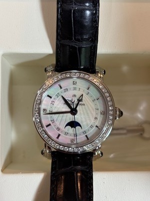 Maurice lacroix Phase De Lune Masterpiece Automatic Diamond Women s Watch -RARE
