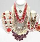 VINTAGE TO NOW FASHION COSTUME JEWELRY NECKLACE LOT ASSORTED TYPES & MATERIALS