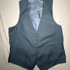 Vintage Men's Levi's Panatella Navy Blue Twill Vest with Fleur-de-lis Buttons