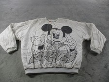 Vintage Disney Mickey Mouse Sweatshirt Mens Large White Reversible All Over 90s