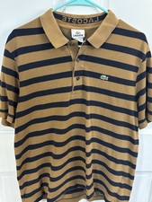 Lacoste Preppy Polo 6 Brown And Blue Stripe