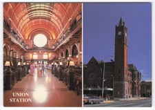 Indianapolis Union Station Indiana Clock Tower Interior View Postcard