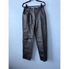 Vintage Forenza Women's Leather Pant Black Fully lined Biker Moto Casual Size 12