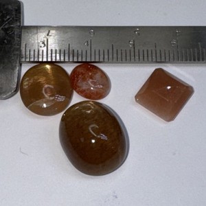 Brown Red Sunstone Cabochons for Jewelry Making - Lot of 4 stones
