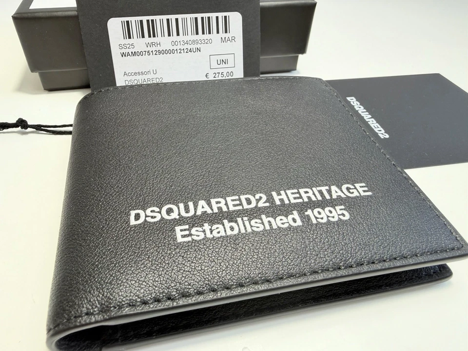 DSQUARED2 NEW COLLEZIONE PORTAFOGLIO UOMO ELEGANTE HERITAGE ITALY REGALO NATALE - Imagen 3 de 4