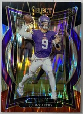 2024 Panini Select - Concourse J.J. McCarthy #24 Black & Red Shock Prizm (RC)