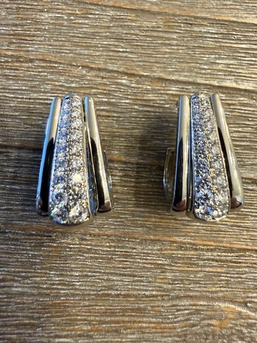 18K White Gold and Diamond Earrings - Weigh 11.11 Grams
