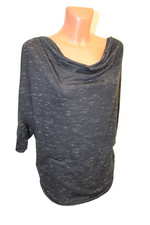 Amisu Shirt L 42/44 langes T-Shirt grau Damen kurzarm 3/4-Arm Blusenshirt Bluse