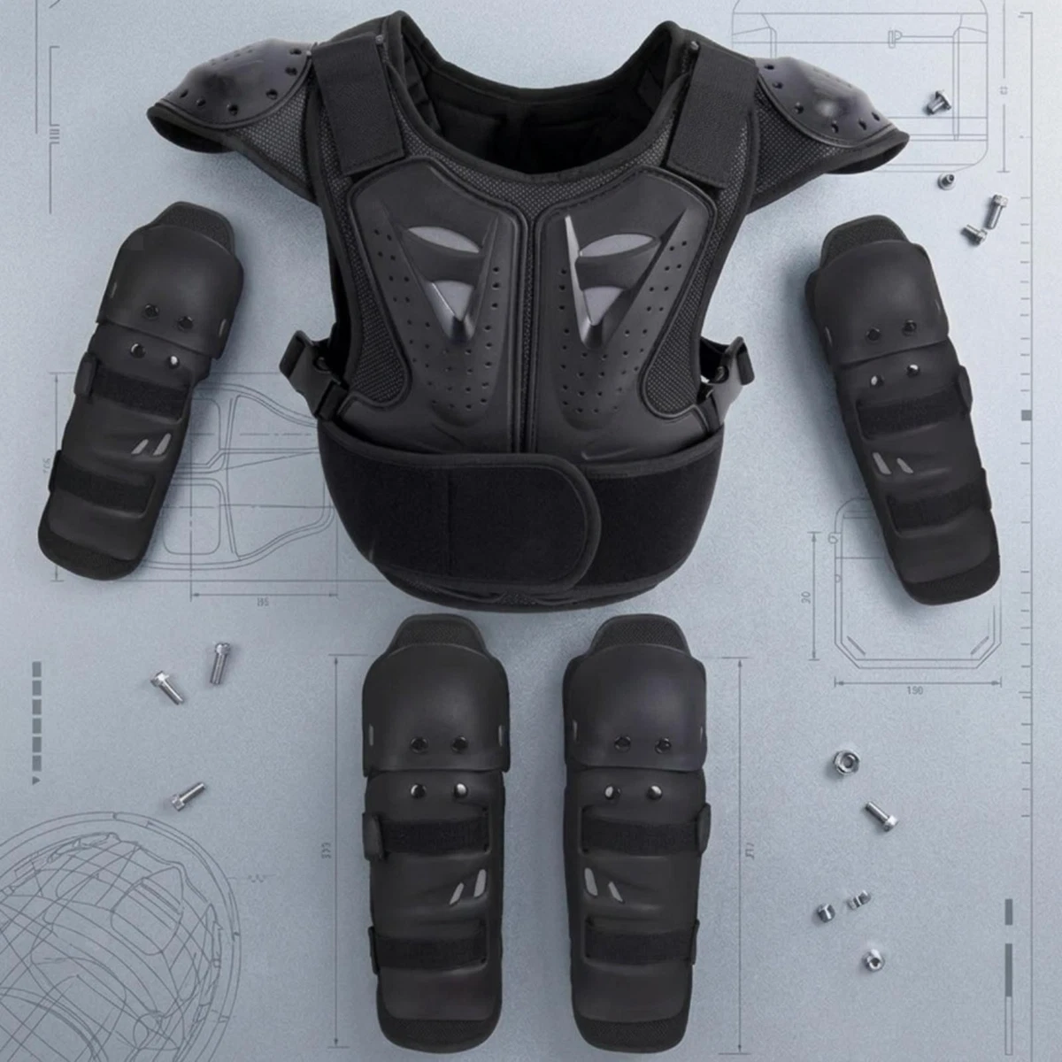 Kids Protective Vest with Shoulder Caps Breathable Chest Protector Comfortable