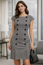 Classic Executive Tahari Plaid Sheath Dress| Corporate Chic Power |size 10 | EUC