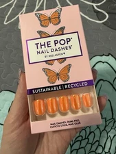 Red Aspen Press On Nails Dash Short Square Save The Monarch-y Kiki New Reusable