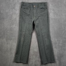 Vintage Levis 517 Dacron Polyester Dress Pants Mens 36x30 Gray Chino Made in USA