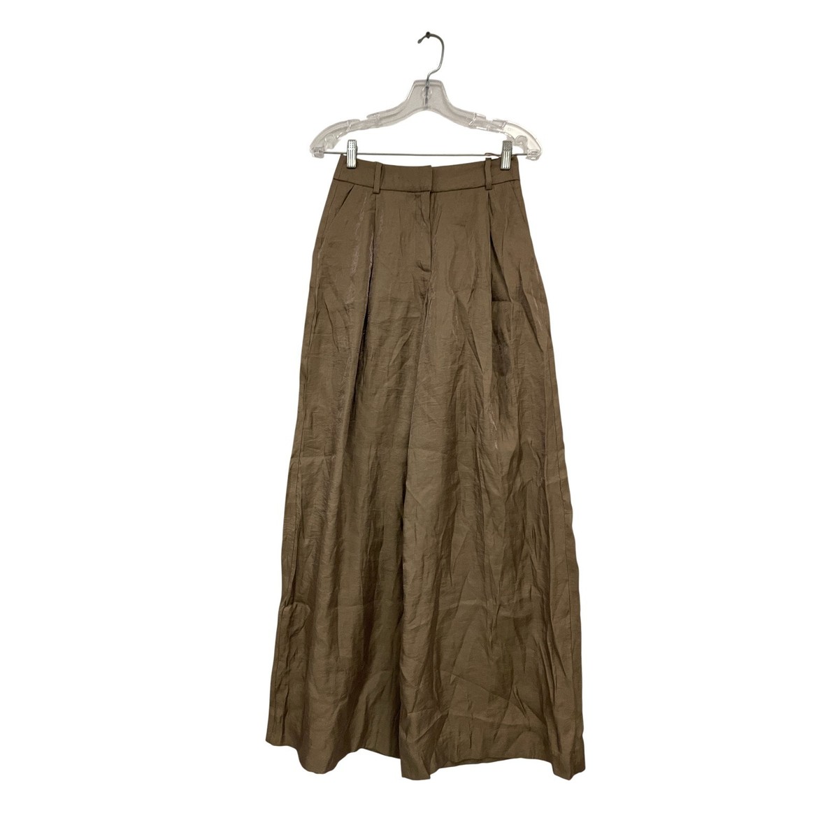 Zara Womens Pants Size XS Trousers Brown Wide Leg High-Waisted  display picture 1
