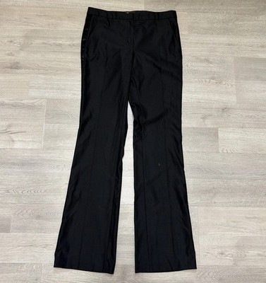 Maje Flared Trousers Womens US 6 EU 36 Black Wool Silk Dress Pants