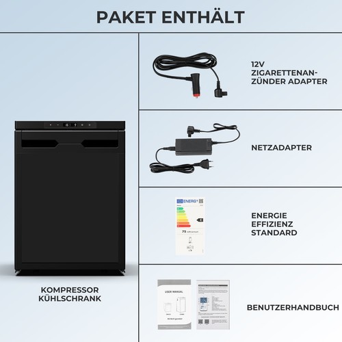 Kompressor Kühlbox 65L Zwei Kammern Gefrierbox Camping RV Kühlschrank 12V/230V - Bild 12 von 20