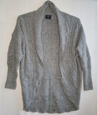 Abercrombie & Fitch Knit Duster Cardigan Womens Medium Gray Open Front Oversized