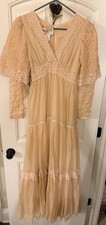 Vintage Gunne Sax by Jessica McClintok Peach Maxi Dress