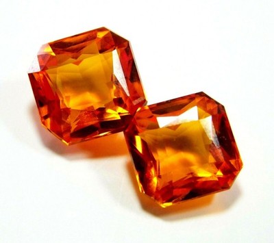 Brazilian Square Cut 16 Ct Natural Topaz Orange CERTIFIED Loose Gemstone