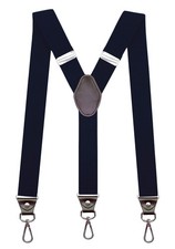 Y-Back Suspenders 1.4''Heavy Duty Braces 3 Leather Hooks on Belt Loops