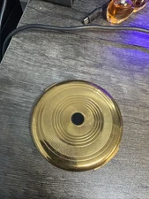 Coty Brass Compact Concentric Circle Gold Color Vintage