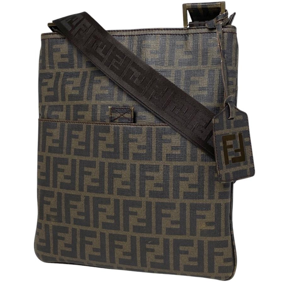 Fendi Zucca Shoulder Crossbody Bag Brown Coated Canvas Authentic From Japan RIN