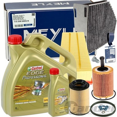 MEYLE INSPEPTIONSPAKET+CASTROL 5W30 1.9+2.0 TDI für VW TOURAN GOLF 5 CADDY A3 8P