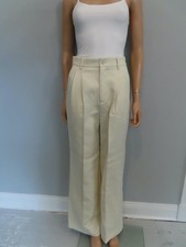 NWT Nili Lotan Ivory Linen Blend Flavie Pants Size US 00 995
