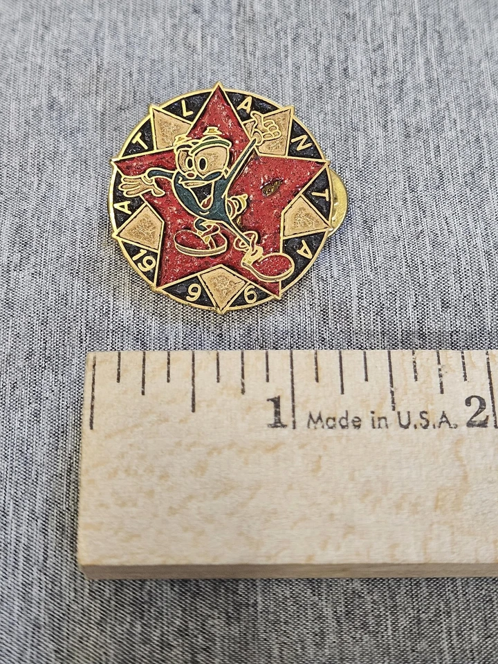 Vintage Atlanta 1996 Olympics Izzy Mascot Enamel Trading Pin Badge ACOG 90s - Image 3 of 4