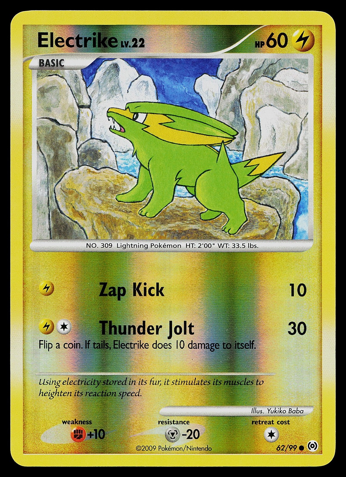 Pokemon Card - Electrike Arceus 62/99 Common Reverse Holo