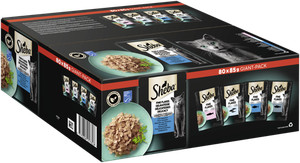 80x85g Sheba Katzenfutter Nassfutter Delikatesse in Gelee Fisch Variation
