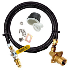 refill Gas Propane Bottle remotely with 2 metres flexi pipe swivel POL white cap